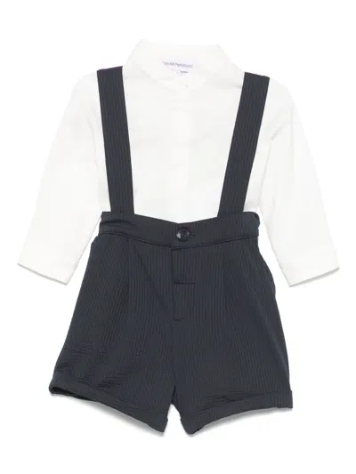Emporio Armani Babies' Textured-finish Shorts Set In White