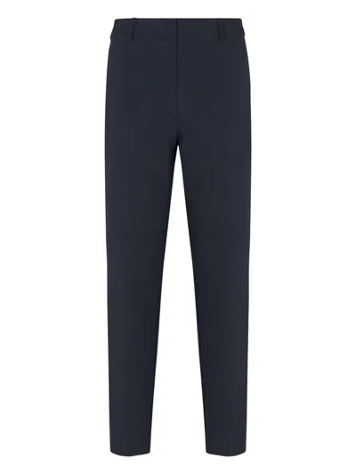 EMPORIO ARMANI TEXTURED FLAT-FRONT TROUSERS