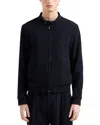 Emporio Armani Zip-up Blouson Jacket In Navy Blue