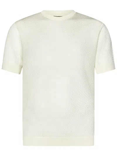 Emporio Armani Men's Lyocell Pullover Sweater In White