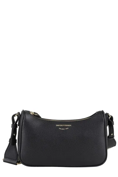 Emporio Armani Textured Leather Mini Bag In Black