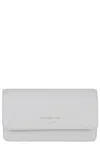 Emporio Armani Textured Leather Mini Bag In Gray