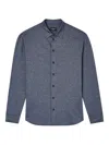 Emporio Armani Textured Long-sleeves Shirt In Blue