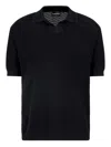 Emporio Armani Knitted Polo Shirt In Blue