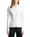 Emporio Armani Perforated Ottoman Fabric Jacket In White