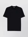 Emporio Armani Short-sleeved Jumper In A Seamless Plain-knit Virgin Wool In Black