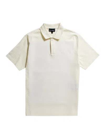 Emporio Armani Textured Polo Shirt In Neutral