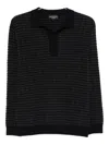 Emporio Armani Textured Polo Shirt In Black