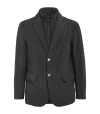 Emporio Armani Textured Single-breasted Jacket In Black