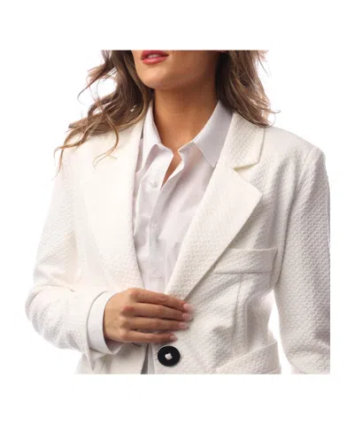 Emporio Armani Textured Single-breasted Blazer In White