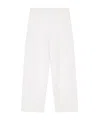 Emporio Armani Icon Trousers In Fluid Armure Fabric In White