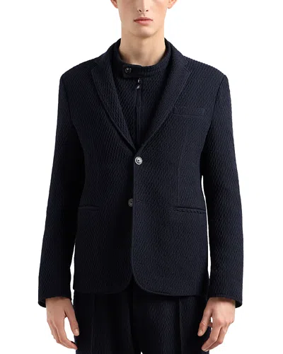 EMPORIO ARMANI TEXTURED STRETCH BLAZER