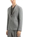 Emporio Armani Textured Stretch Blazer In Green