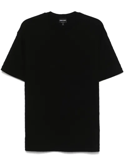 Emporio Armani Logo Cotton T-shirt In Black