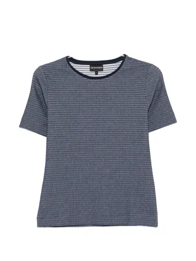 Emporio Armani Textured T-shirt In Blue