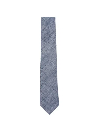 Emporio Armani Textured Tie In Blue