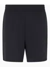 Emporio Armani Textured Track Shorts In Black