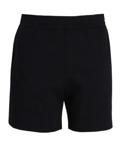 Emporio Armani Textured Track Shorts In Black