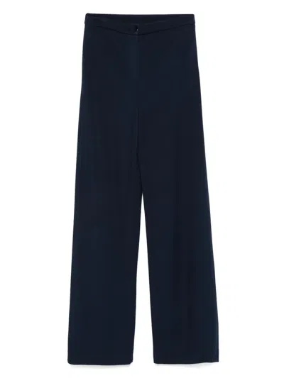 Emporio Armani Textured Trousers In Blue