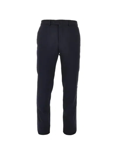 Emporio Armani Textured Wool Pants In Blue
