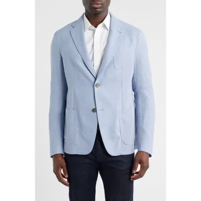 Emporio Armani Textured Virgin Wool Sport Coat In Blue