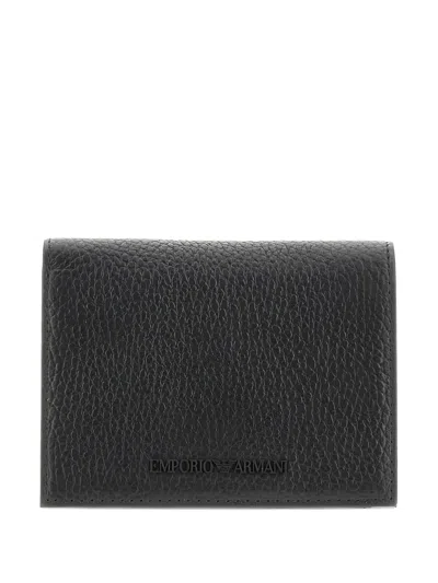 Emporio Armani Textured Wallet In Black