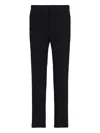 Emporio Armani Trousers In A 3d-effect Jersey-wool Blend Stretch Knit In Black