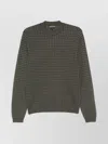 Emporio Armani Mens Squares 06k0 Embossed-pattern Crew-neck Regular-fit Wool Jumper Xxxl In Black