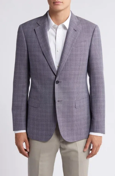 Emporio Armani Textured Wool Sport Coat In Deep Purple