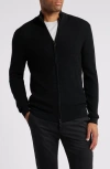 Emporio Armani Travel Essentials Plain-knit Virgin-wool Cardigan In Solid Black