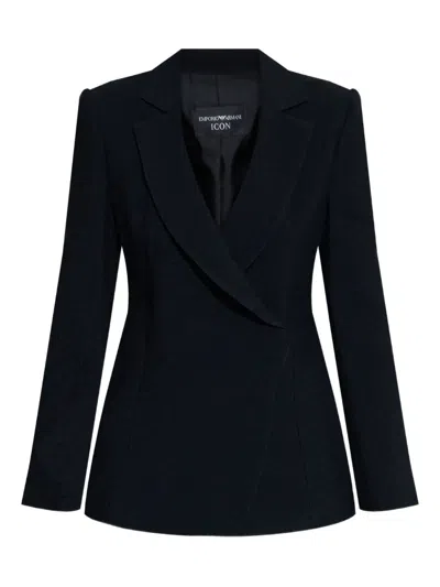 EMPORIO ARMANI TEXTURED WRAP BLAZER