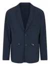 Emporio Armani Single-breasted Blazer Jacket In Blue
