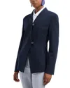 Emporio Armani Official Store Textured Jersey Jacket With Irregular Fastening In Midnight Blue