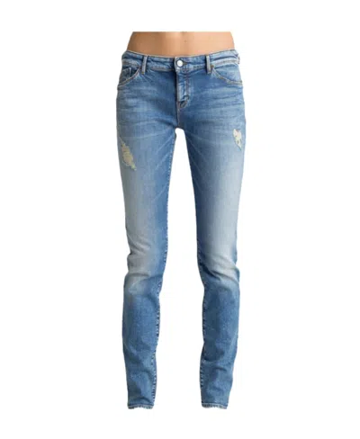 Emporio Armani The Logo Imitates Old Jeans In Blue