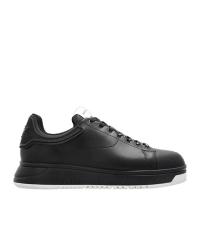 EMPORIO ARMANI EMPORIO ARMANI ROUND TOE LACE-UP SNEAKERS