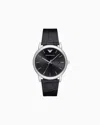Emporio Armani Three-hand Date Black Leather Watch