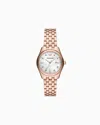 Emporio Armani Three-hand Date Rose Gold-tone Stainless Steel Watch In Multicolore