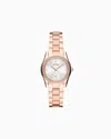 Emporio Armani Three-hand Date Rose Gold-tone Stainless Steel Watch In Multicoloured