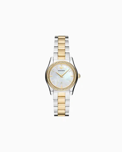 Emporio Armani Three-hand Date Stainless Steel Watch In Multicoloured