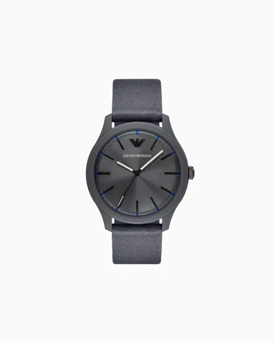 Emporio Armani Three-hand Gray #tide Ocean Material® Watch In Black