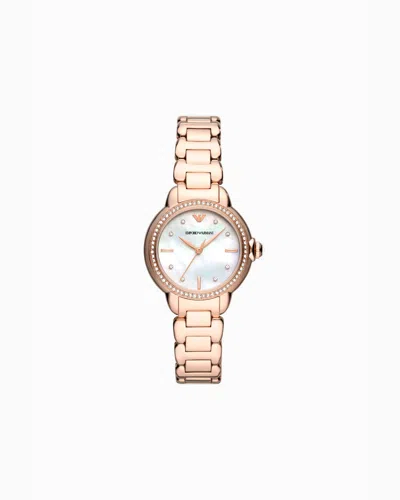 Emporio Armani Three-hand Rose Gold-tone Stainless Steel Watch