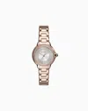 Emporio Armani Three-hand Rose Gold-tone Stainless Steel Watch In Multicoloured