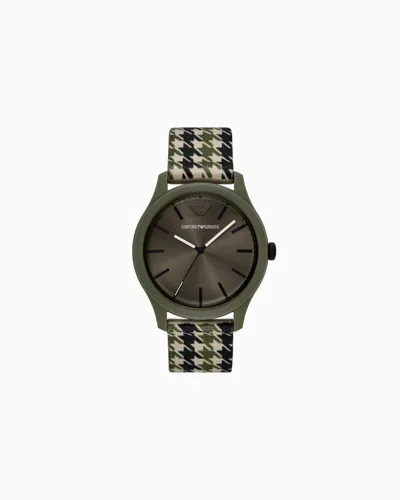 Emporio Armani Three-hand #tide Ocean Material® Nylon Fabric Watch In Green