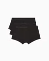 Emporio Armani Three-pack Of Asv Shiny Logoband Organic Jersey Boxer Briefs
