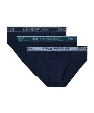 Emporio Armani Three-pack Of Briefs With Core Logo Waistband In Multi