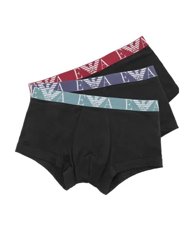 Emporio Armani Three Pairs Of Logo Boxer Underwear In Black