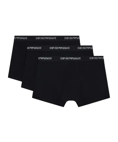 Emporio Armani Three-piece Boxer Briefs In Black