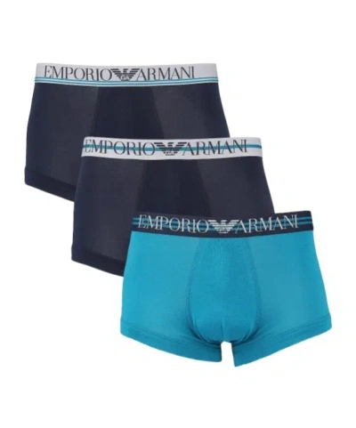 Emporio Armani Three-piece Suit Of Logo Underwear In Black