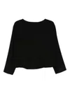 Emporio Armani Three-quarter-sleeve Cropped Top In Black