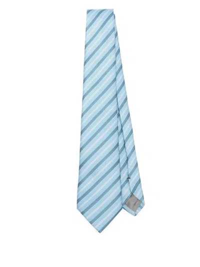 Emporio Armani Men's Striped Tie In Blue
